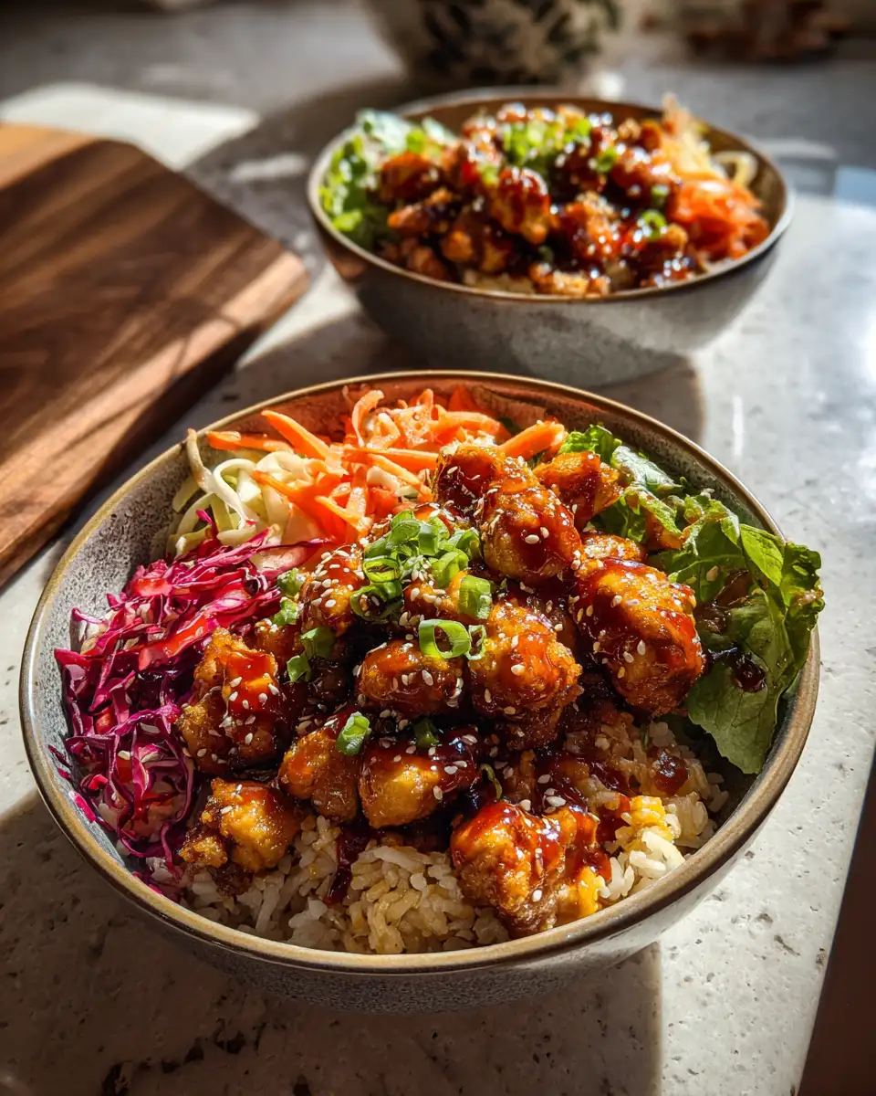 HomePgae 6 Sweet Heat Delight Honey Sriracha Chicken Rice Bowls