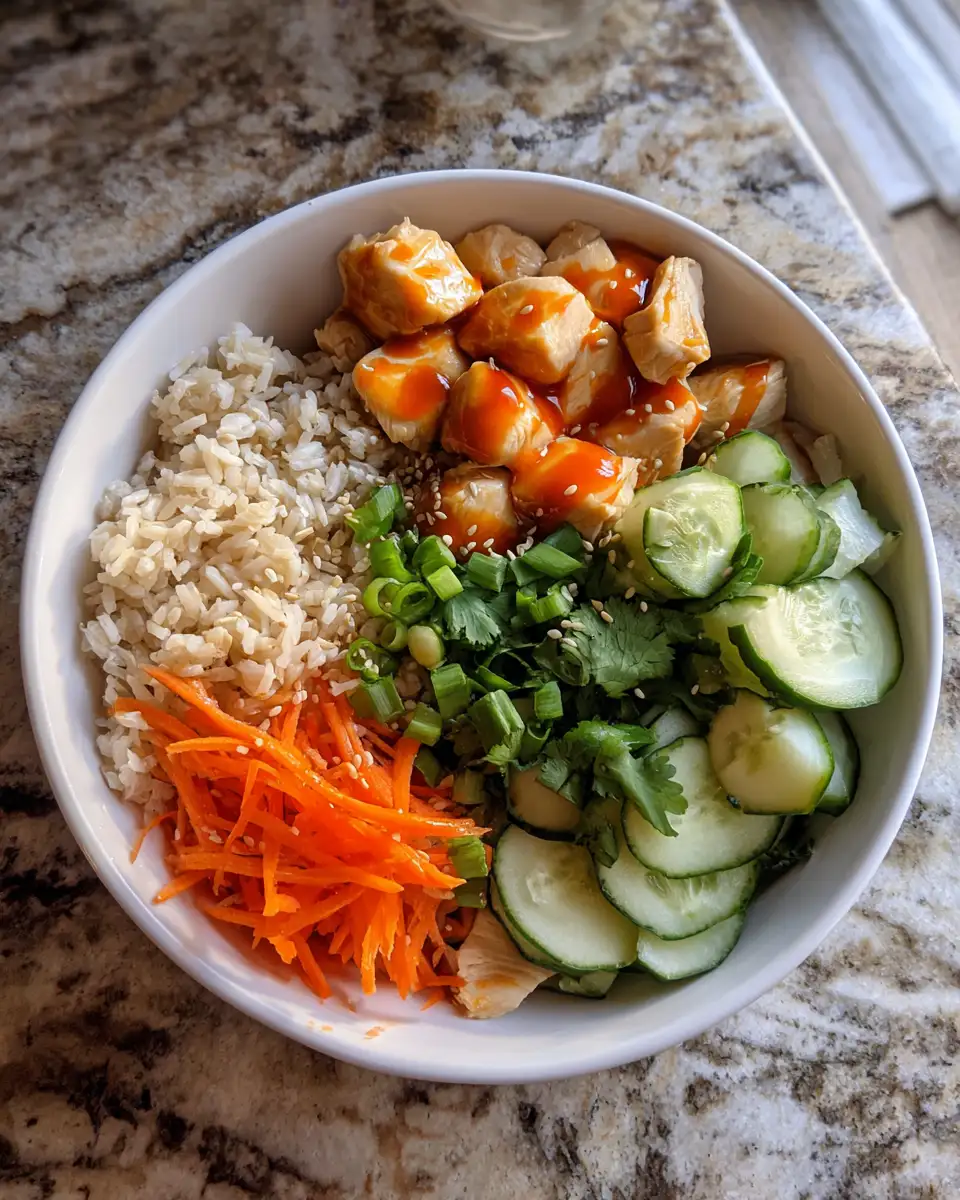 Sweet Heat Delight Honey Sriracha Chicken Rice Bowls 4 Ingredients for Sweet Heat Delight Honey Sriracha Chicken Rice Bowls
