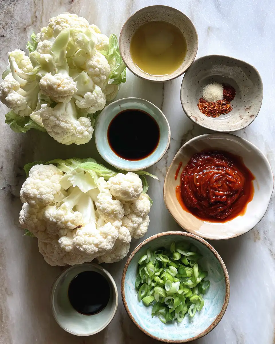 Ingredients for Sweet Heat Sensation Maple Sriracha Cauliflower Recipe