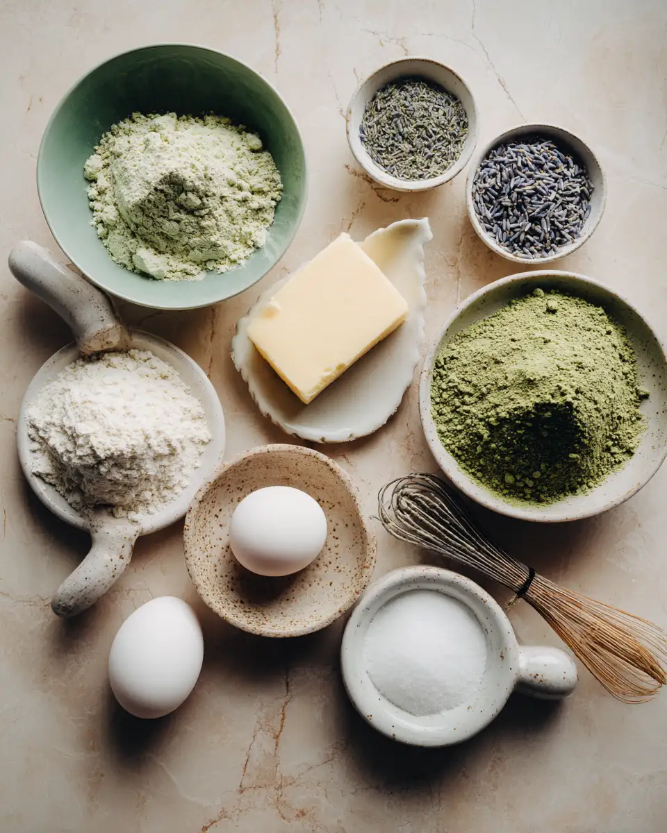 Ingredients for Delight Your Senses with Matcha Sugar Cookies and Lavender Frosting