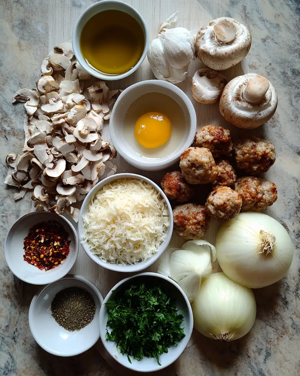 Ingredients for Irresistible Mushroom Chicken Meatballs That Will Steal the Show