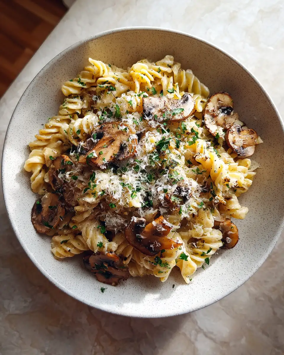 Final dish - Creamy Mushroom Gruyere Pasta Recipe That Will Steal Your Heart