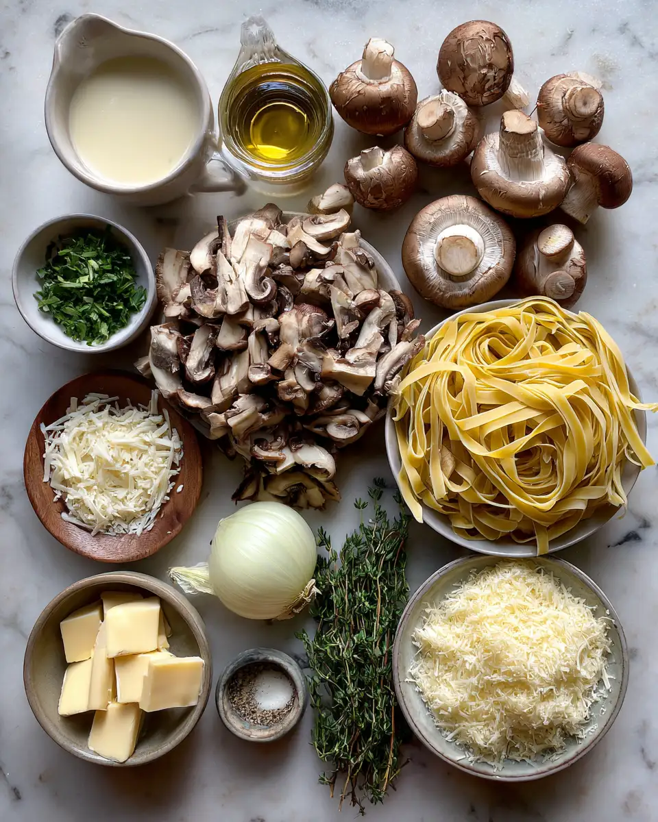 Ingredients for Creamy Mushroom Gruyere Pasta Recipe That Will Steal Your Heart
