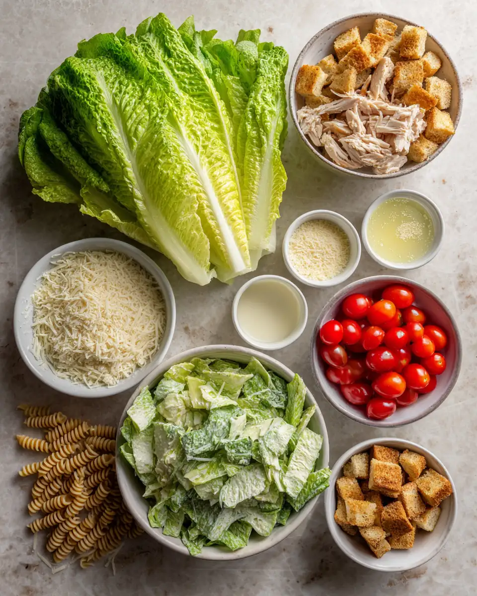 Ingredients for Fresh and Flavorful Pasta Caesar Salad Recipe to Try Today