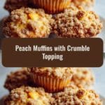 Irresistible Peach Muffins with Crunchy Crumble Topping