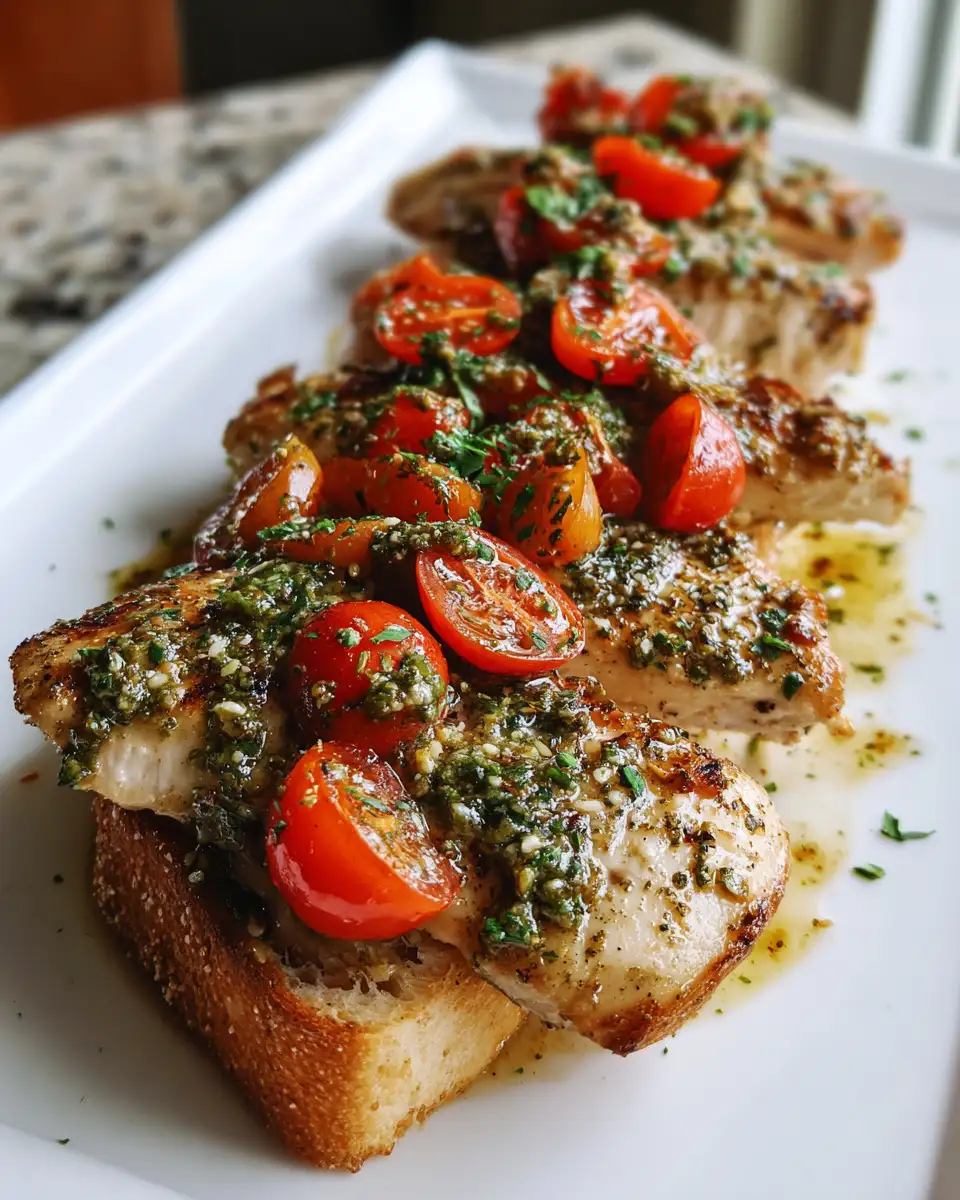 Final dish - Irresistible Pesto Bruschetta Chicken Recipe You Need to Try