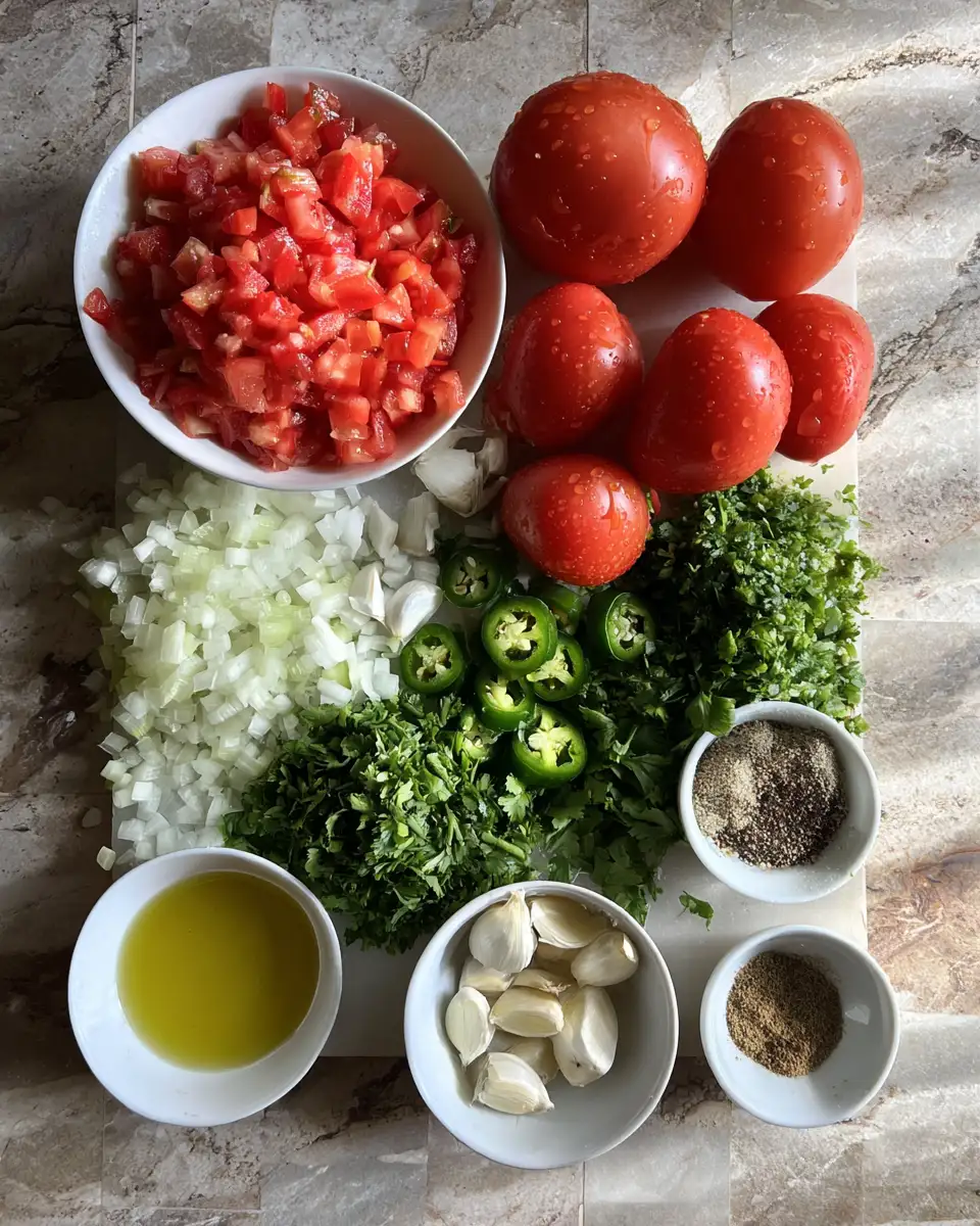 Ingredients for How to Make Authentic Restaurant Style Salsa That Pops with Flavor