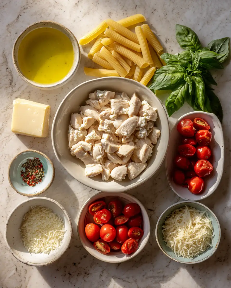 Ingredients for Creamy Ricotta Chicken Pasta Recipe You’ll Crave Tonight