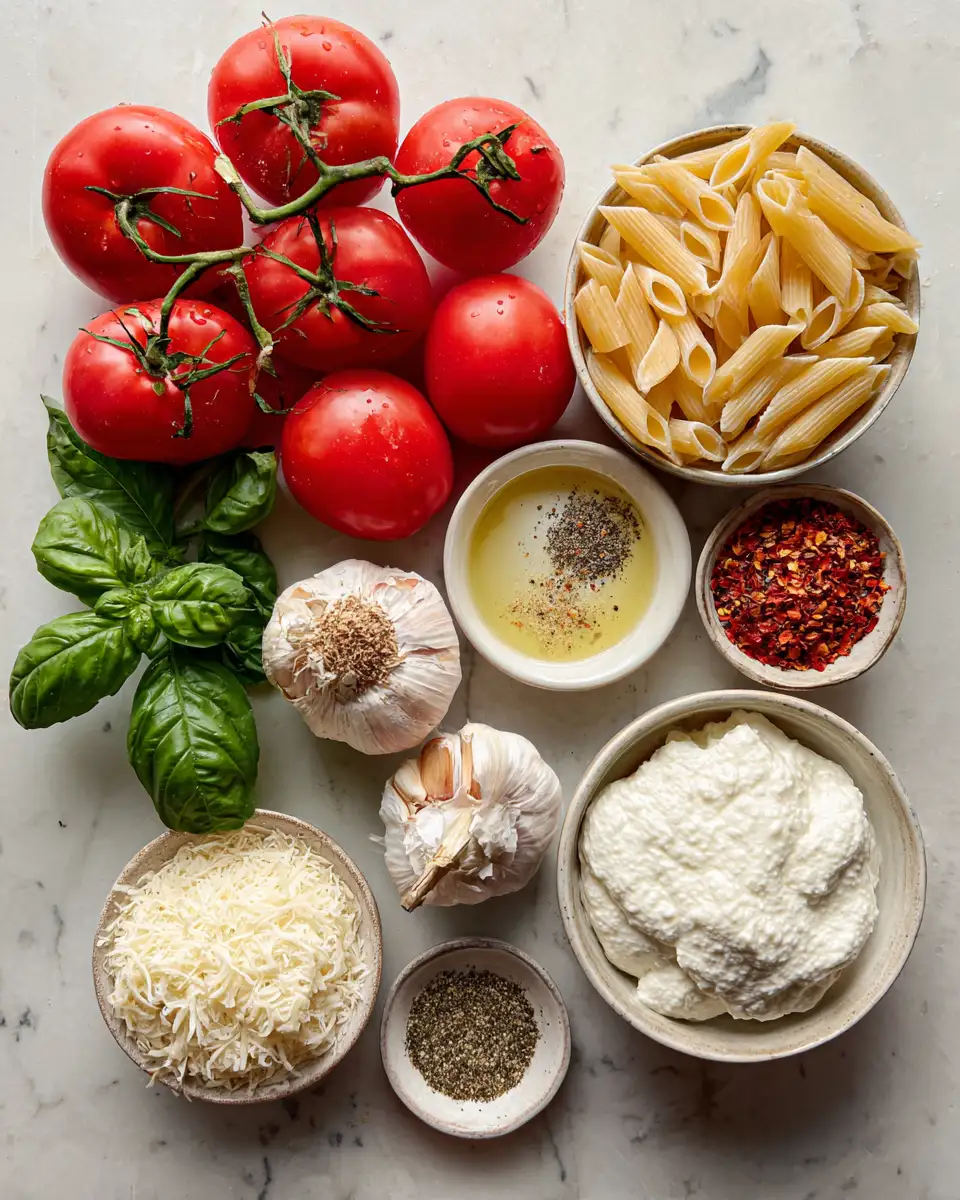 Creamy Roasted Tomato and Garlic Ricotta Pasta Recipe You Need to Try 4 Ingredients for Creamy Roasted Tomato and Garlic Ricotta Pasta Recipe You Need to Try