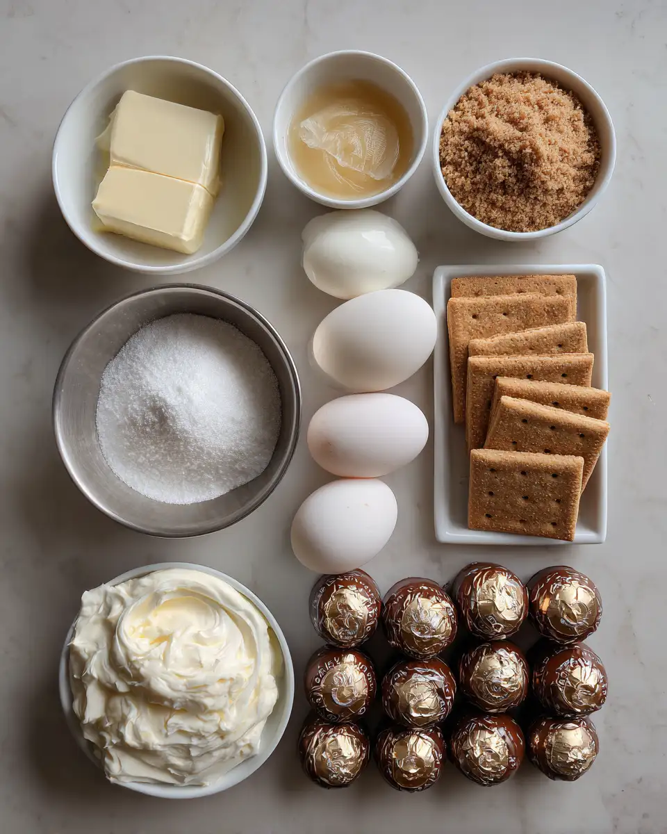Ingredients for Irresistible Rolo Cheesecake Bars You Need to Try Today