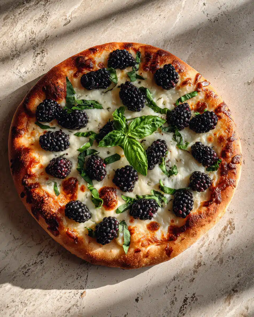 Sweet and Savory Delight Blackberry Basil Ricotta Pizza Recipe - Featured Image