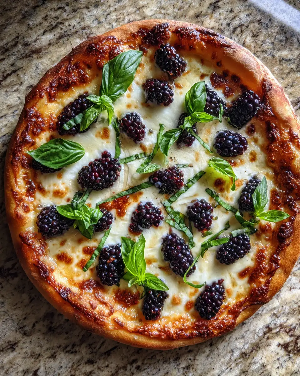 Sweet and Savory Delight Blackberry Basil Ricotta Pizza Recipe 6 Final dish - Sweet and Savory Delight Blackberry Basil Ricotta Pizza Recipe