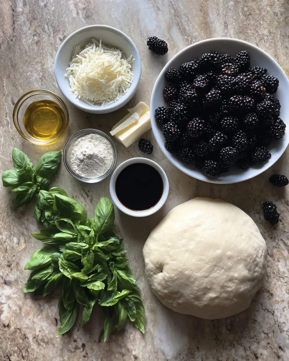 Sweet and Savory Delight Blackberry Basil Ricotta Pizza Recipe 4 Ingredients for Sweet and Savory Delight Blackberry Basil Ricotta Pizza Recipe