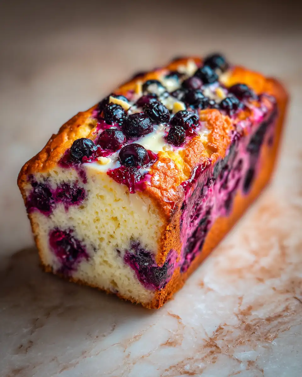 Final dish - Irresistible Blueberry Cream Cheese Loaf Recipe You Have to Try
