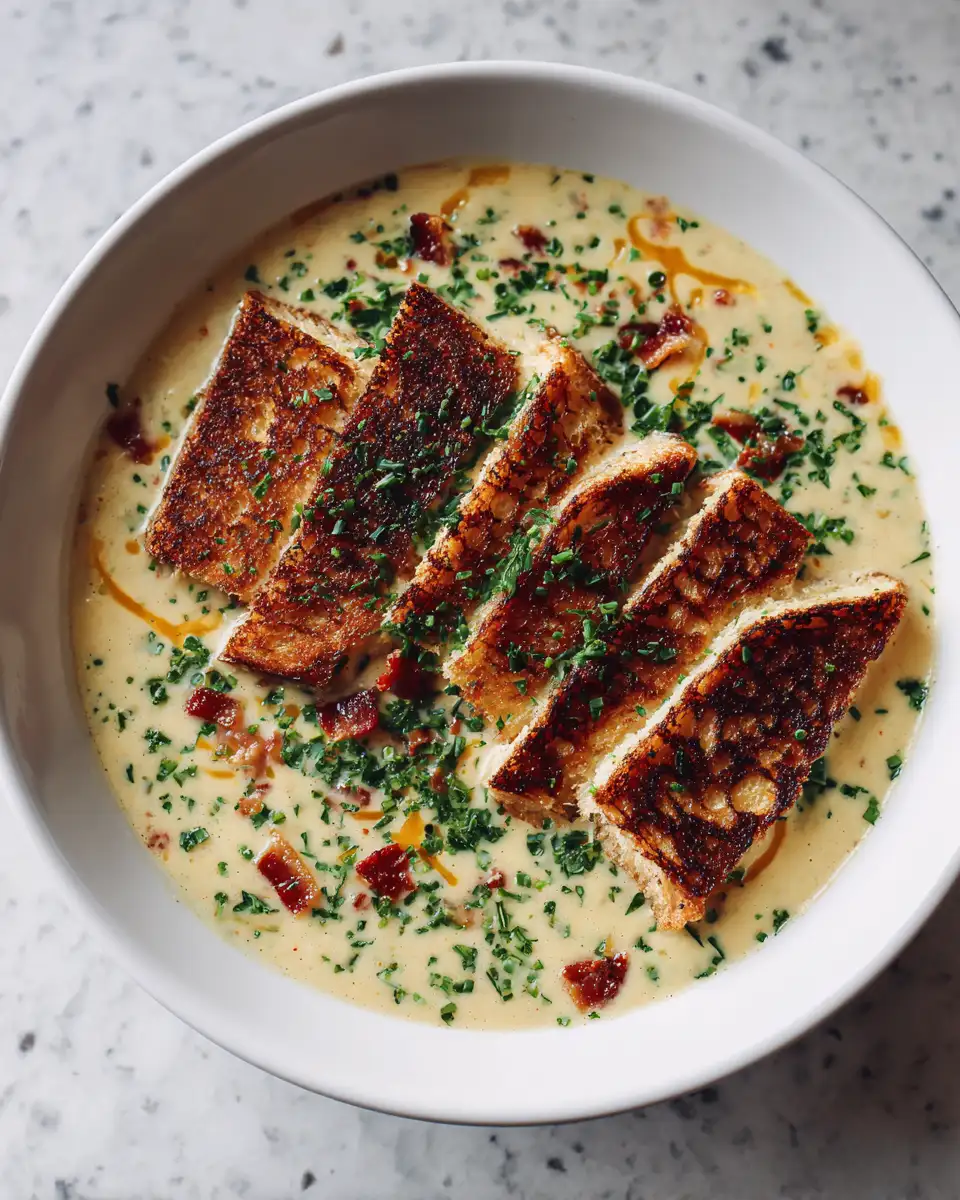 Creamy Jalapeño Popper Soup with Crispy Grilled Cheese Dippers for the Ultimate Comfort Meal 6 Final dish - Creamy Jalapeño Popper Soup with Crispy Grilled Cheese Dippers for the Ultimate Comfort Meal