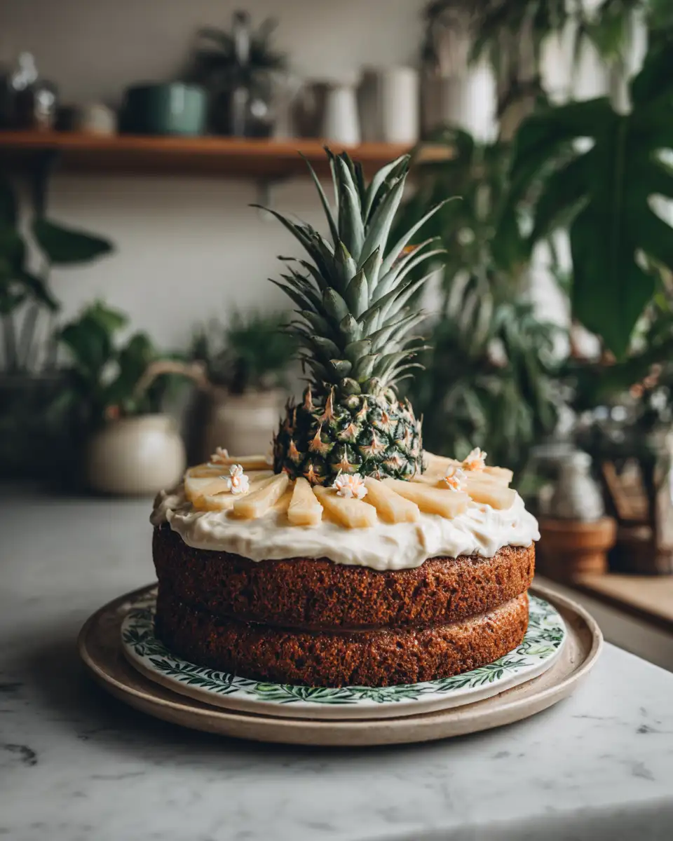 Tropical Carrot Cake with Pineapple and Cream Cheese Frosting Recipe - Featured Image