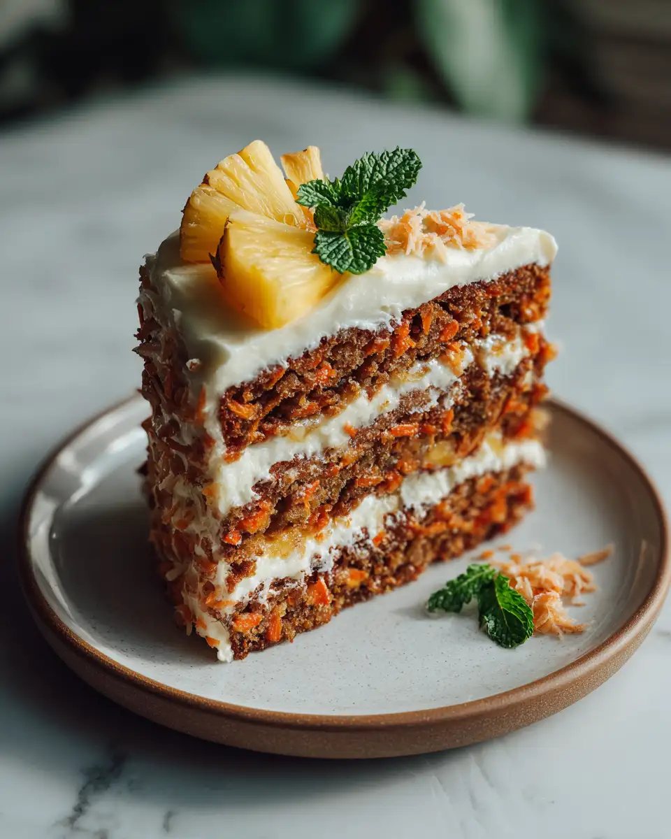 Tropical Carrot Cake with Pineapple and Cream Cheese Frosting Recipe 6 Final dish - Tropical Carrot Cake with Pineapple and Cream Cheese Frosting Recipe