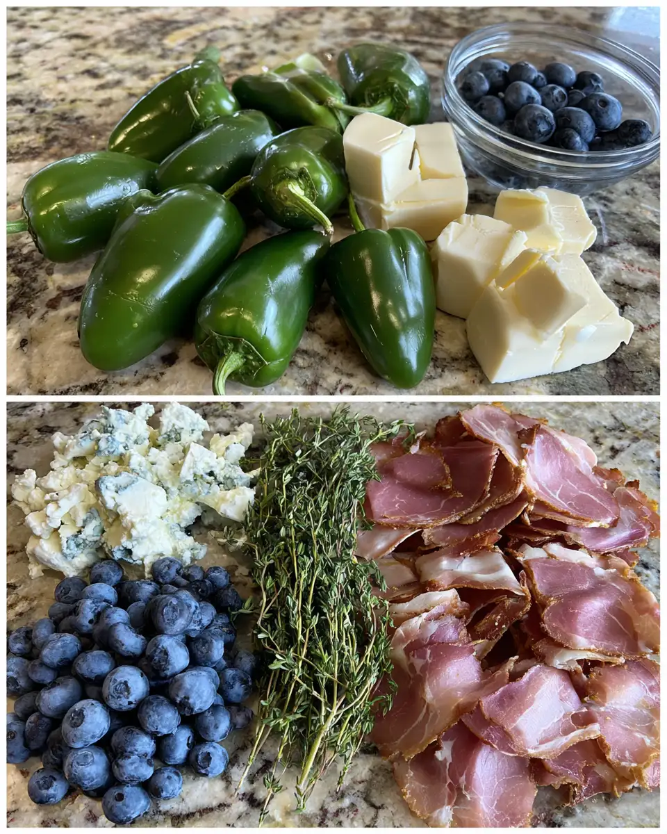 Ingredients for Irresistible Blueberry Brie Jalapeño Poppers You Have to Try