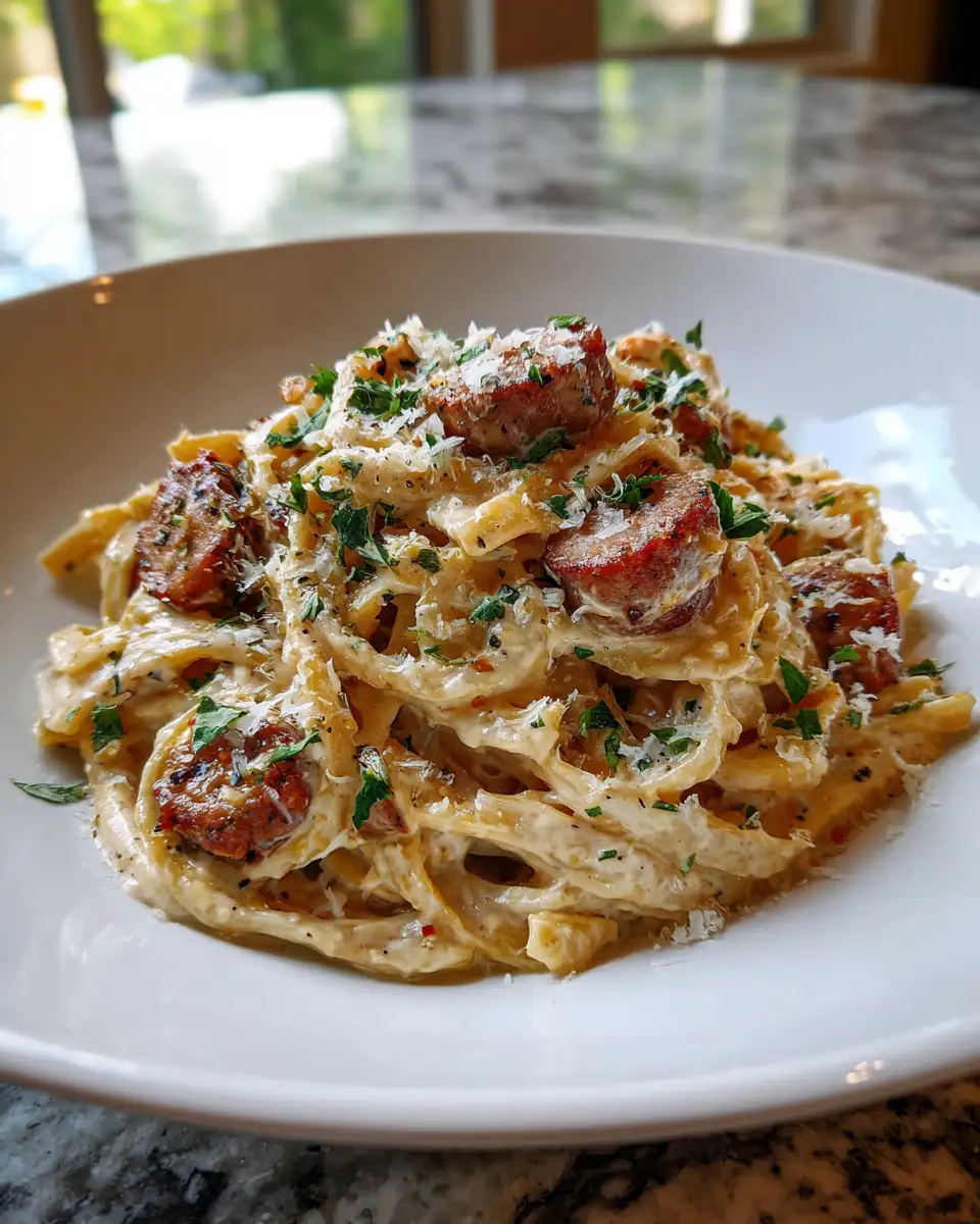 Creamy Pepper Jack Cajun Sausage Pasta Dish Hits Different