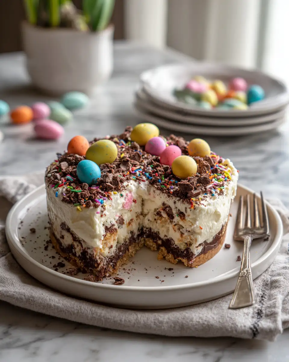 Deliciously Fun Easter Dirt Cake Casserole Recipe to Try This Spring 6 Final dish - Deliciously Fun Easter Dirt Cake Casserole Recipe to Try This Spring