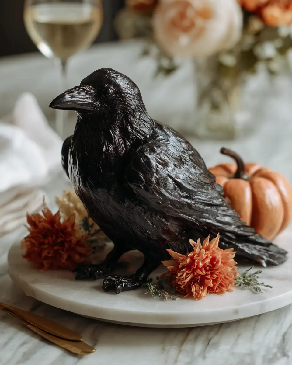 Final dish - Spooky Elegance Halloween Crow Decorative Pendant for Indoor Outdoor Yard and Lawn Decor