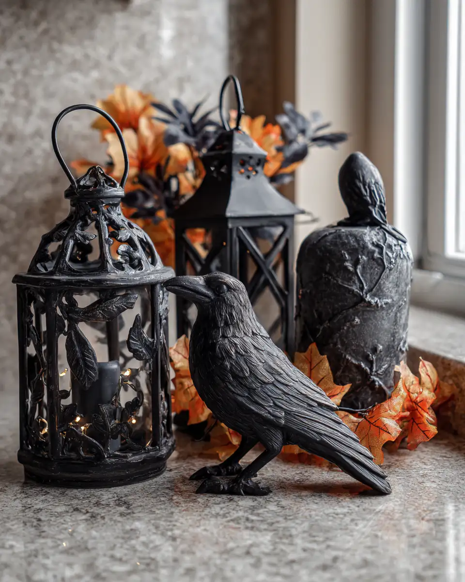 Ingredients for Spooky Elegance Halloween Crow Decorative Pendant for Indoor Outdoor Yard and Lawn Decor