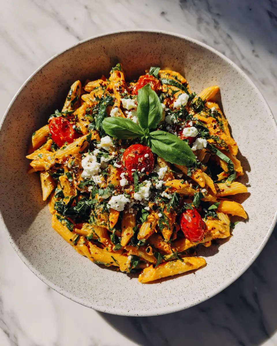 Final dish - Fuel Your Day with This High Protein Buffalo Pasta Salad Recipe