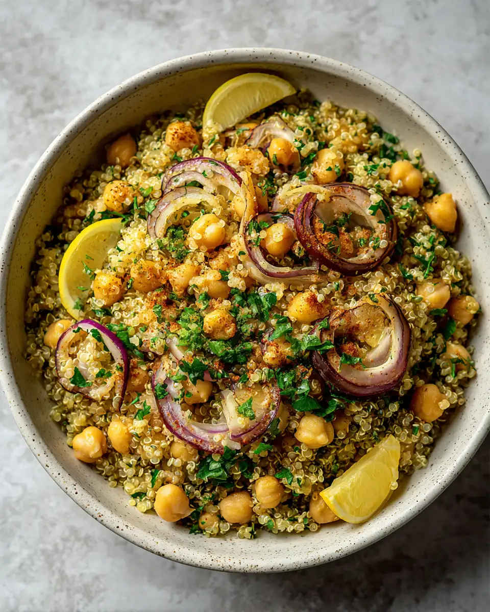 Bright and Zesty Lemon Herb Quinoa with Garbanzo Beans for a Wholesome Meal 6 Final dish - Bright and Zesty Lemon Herb Quinoa with Garbanzo Beans for a Wholesome Meal